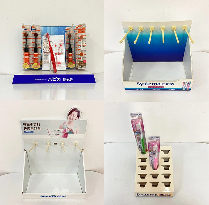 Waterproof Cardboard Toothbrush Display Box Long Bar Tool Table Light Film Display Rack