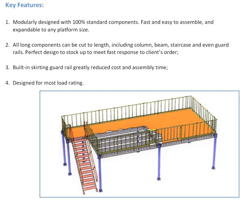 Medium Duty Adjustable Span Medium Duty Shelving Warehouse Steel Mezzanine Floor Racking