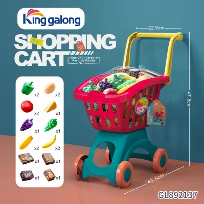 Mini carrito de compras de juguete para niños, supermercado, cocina, juego de simulación, accesorios de comida para niños, niñas, niños, juego de comida, juego de juguete